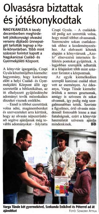 Zalai Hírlap 2020 01 07 005sz 04old - Olvasásra biztattak és jótékonykodtak.jpg Zalai Hírlap 2020 01 07 005sz 04old - Olvasásra biztattak és jótékonykodtak.jpg